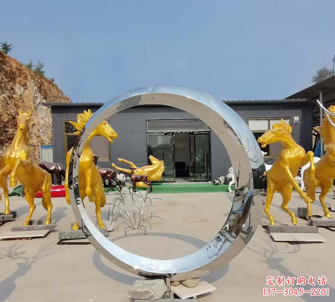 日照不锈钢圆环雕塑让景观更加精彩