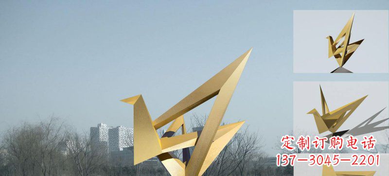日照不锈钢仙鹤雕塑灵动的艺术符号