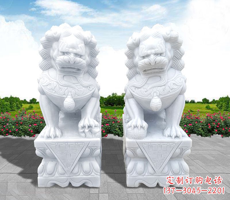 日照狮子雕塑招财福运的象征