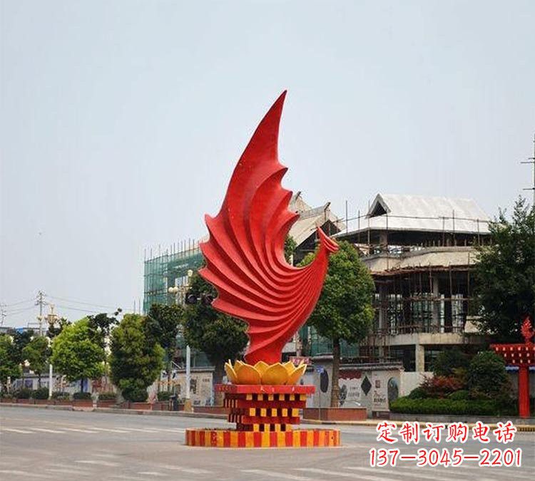 日照城市街边不锈钢凤凰雕塑