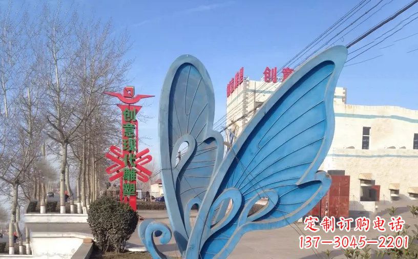 日照抽象不锈钢蝴蝶雕塑把美丽永久定格