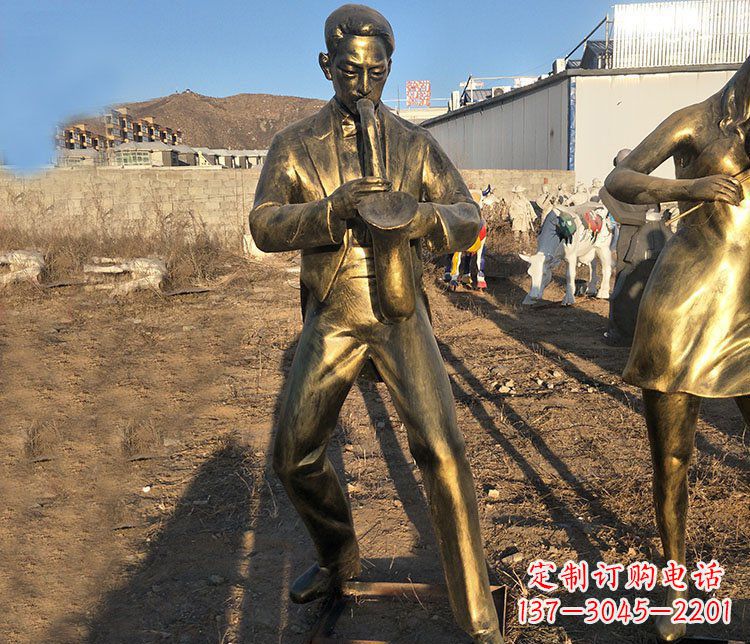 日照铜雕萨克斯风音乐人物