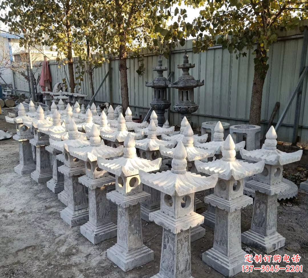 日照优雅摩登,大理石公园石灯雕塑