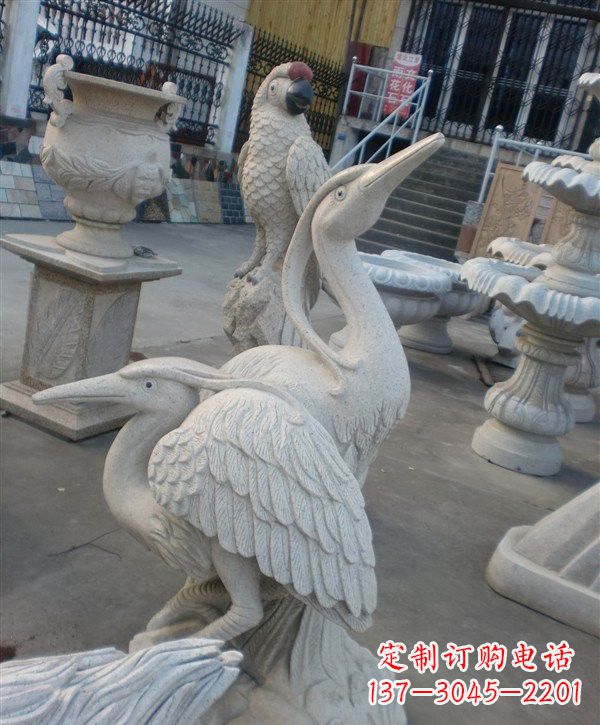 日照中领雕塑仙鹤石雕