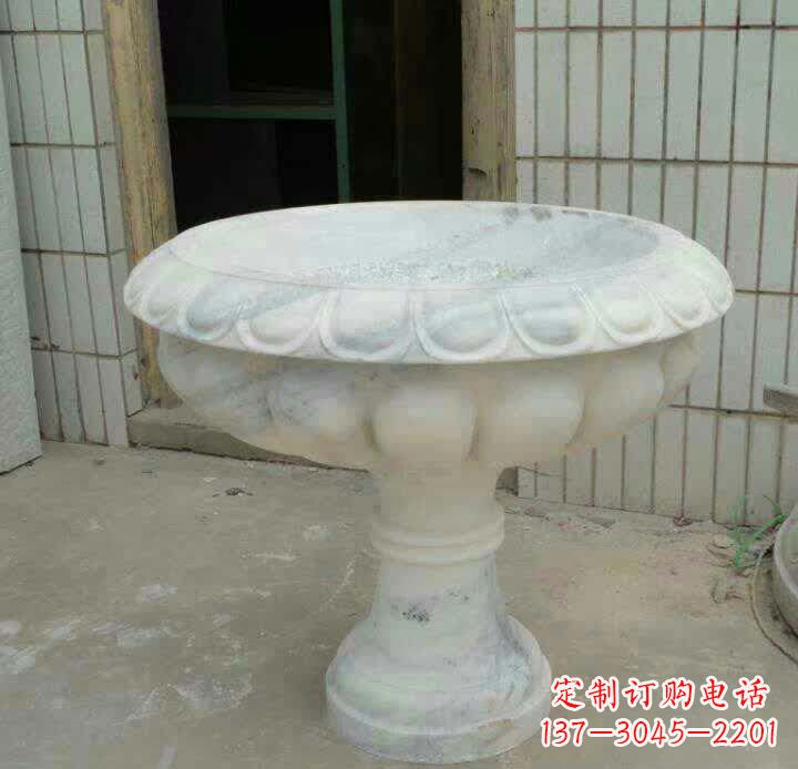 日照大理石花盆雕塑精美绝伦,艺术风采