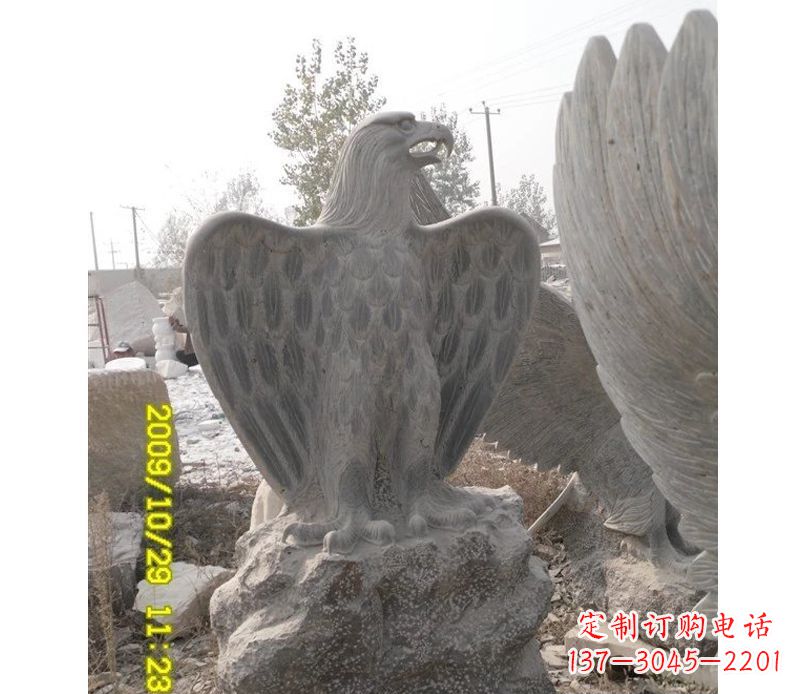 日照大理石老鹰雕塑,高贵雄威气势