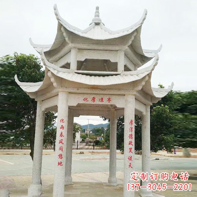 日照大理石凉亭双层雕塑