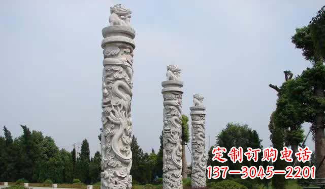 日照精美大理石龙柱雕塑