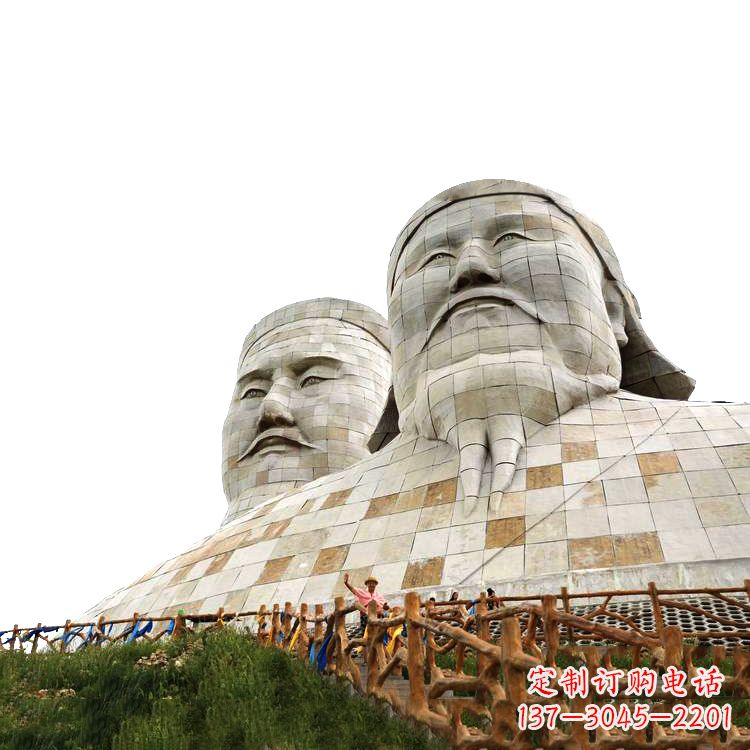 日照大型成吉思汗石雕头像景观雕塑