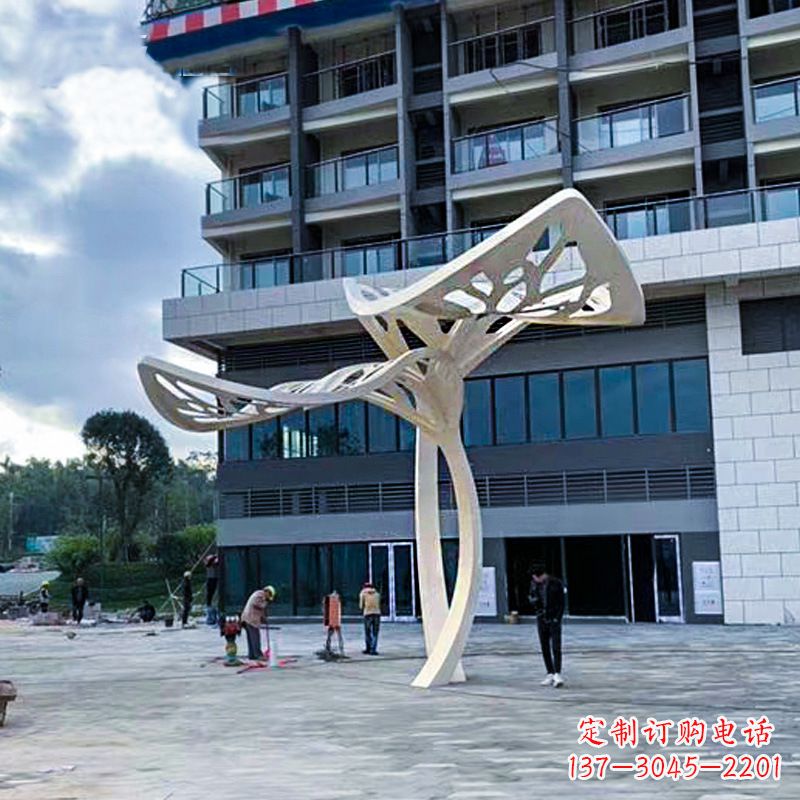 日照不锈钢抽象树叶雕塑