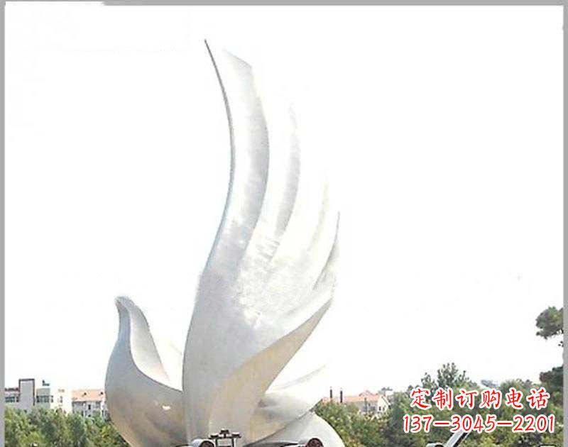 日照大型不锈钢雕塑和平鸽护航