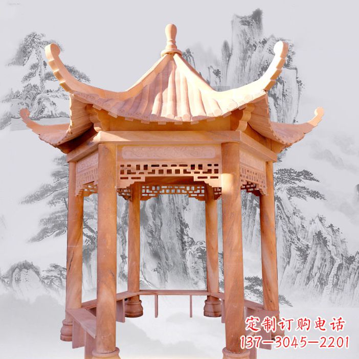 日照优雅大理石雕刻凉亭