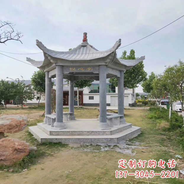 日照中领雕塑 | 六角石凉亭公园雕塑