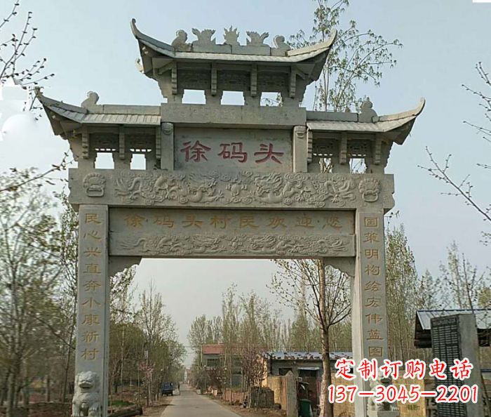 日照精美纯手工大理石牌坊雕塑