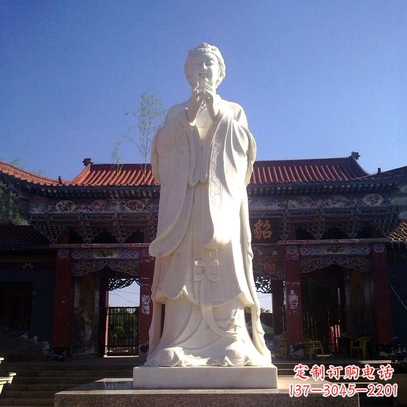 日照以貂蝉为灵感的汉白玉石雕像