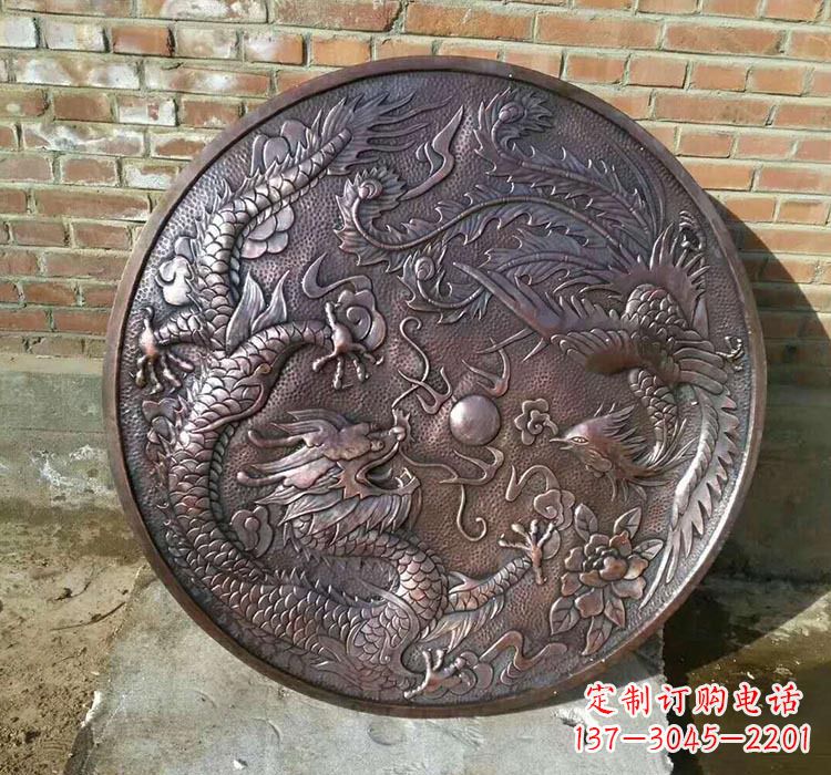日照传统工艺锻铜龙凤雕塑