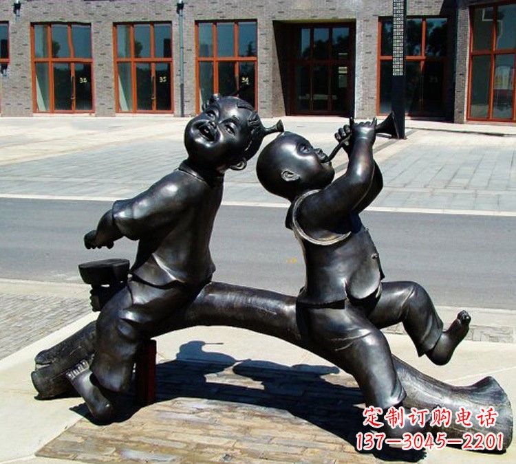 日照儿童玩耍童趣铜雕