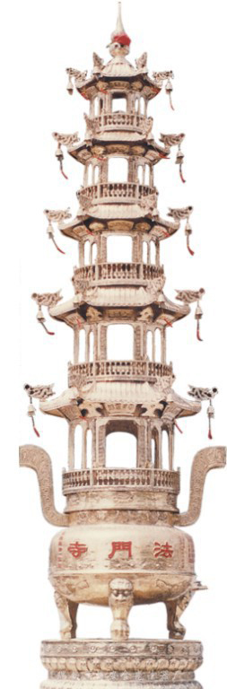 日照传统工艺艺术精品法门寺铜香炉雕塑