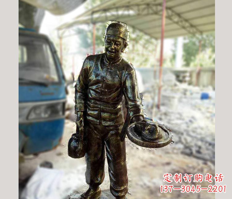 日照中领雕塑定制铜雕店小二雕塑