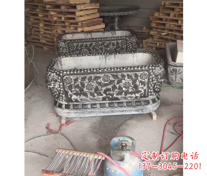 日照仿古石水缸雕塑