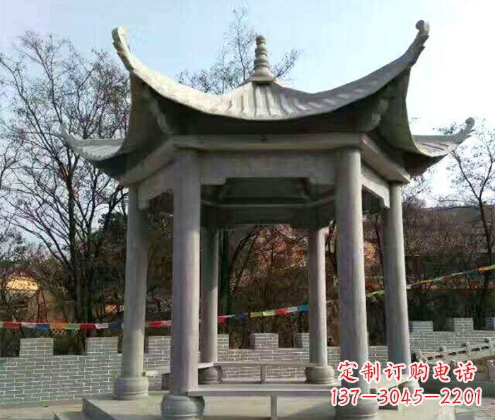 日照仿古六角凉亭石雕 (4)