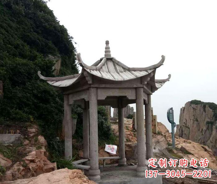 日照仿古六角凉亭石雕 (7)