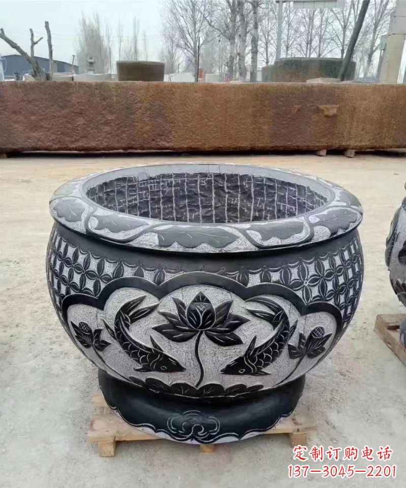 日照精美仿古鲤鱼石雕