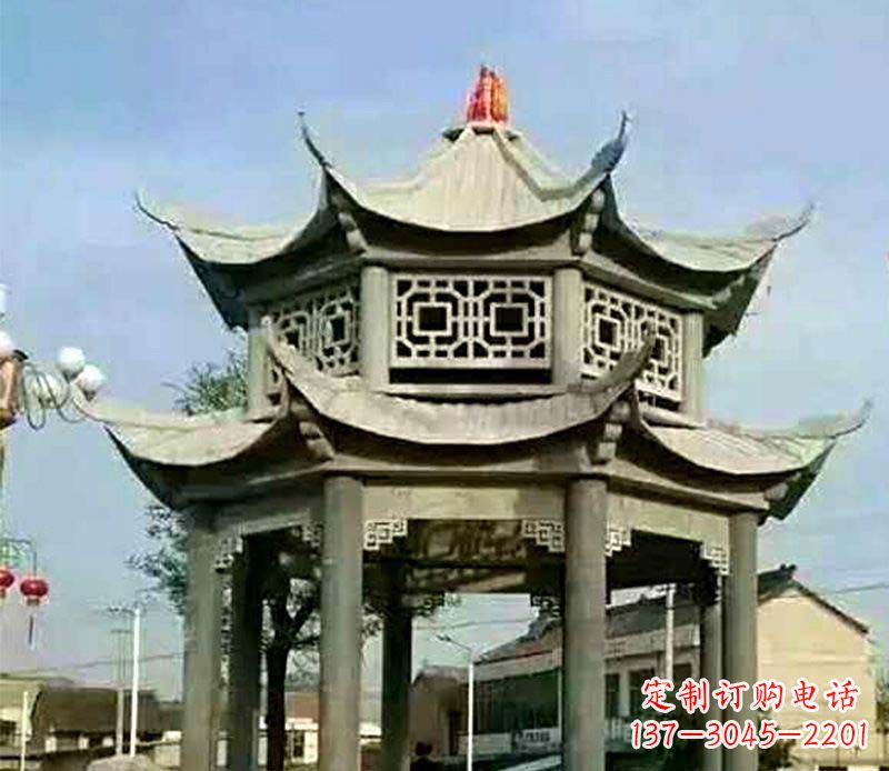 日照精美仿古石凉亭雕塑