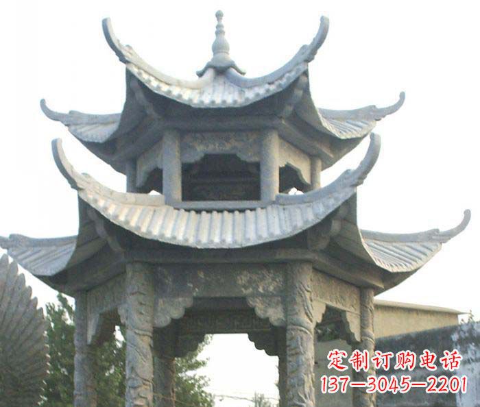 日照仿古双层石雕凉亭 (2)