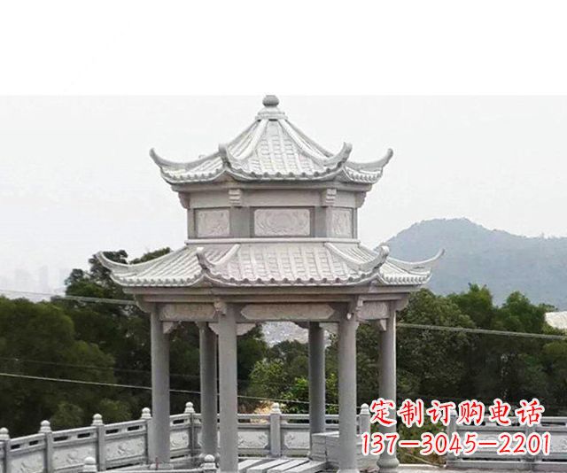 日照仿古双层石雕凉亭