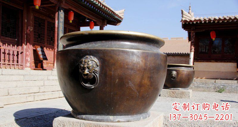 日照仿古圆形水缸铜雕