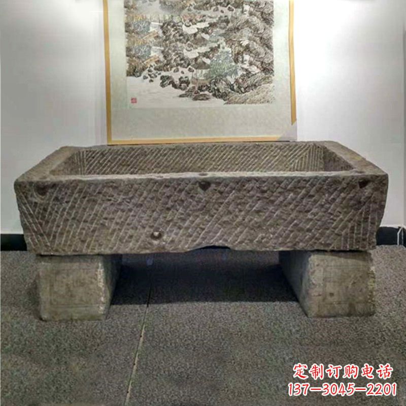 日照仿古做旧石槽雕塑