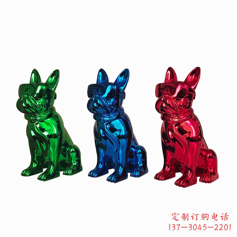 日照仿琉璃斗牛犬生肖狗雕塑