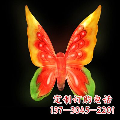 日照艺术雕塑大号黄色发光蝴蝶