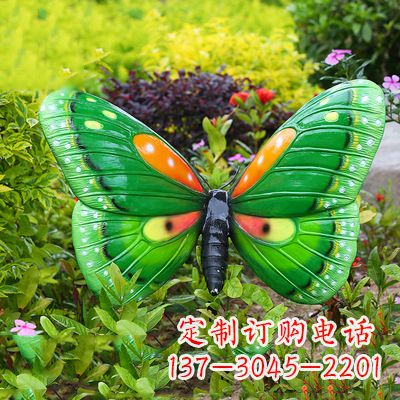 日照精致魅力的绿色蝴蝶雕塑