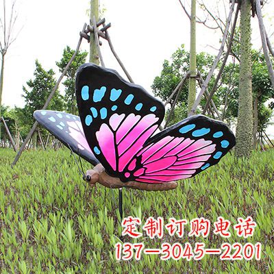 日照仿真蝴蝶_紫蓝黑款100x95x60