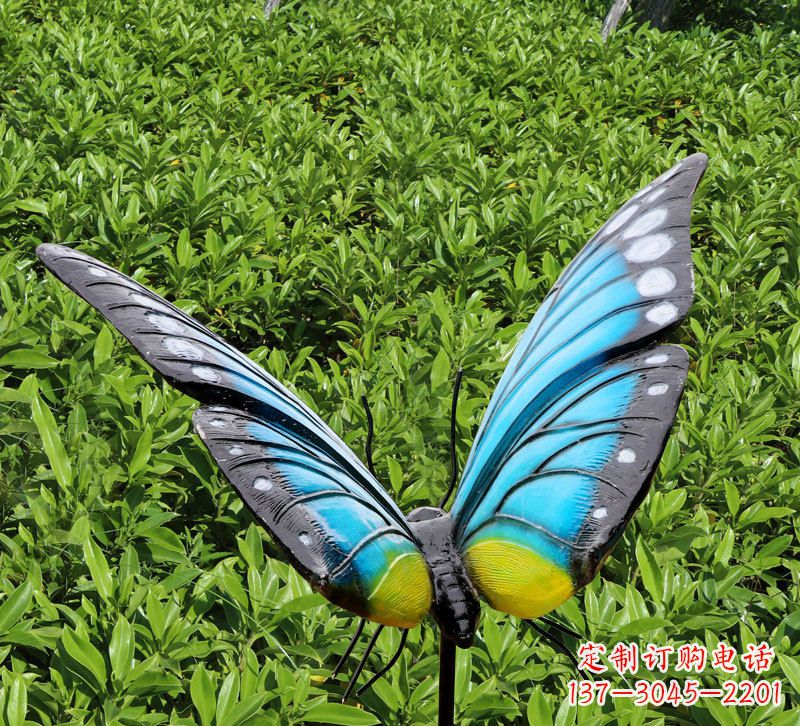 日照仿真蝴蝶插件,玻璃钢公园昆虫雕塑