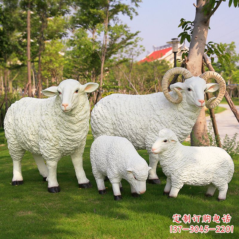 日照乡村绵羊雕塑 – 农家院庭院仿真动物摆件