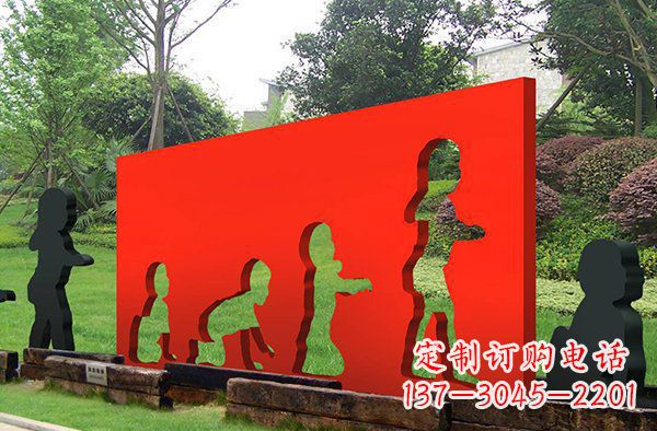 日照公园不锈钢抽象小孩景观雕塑