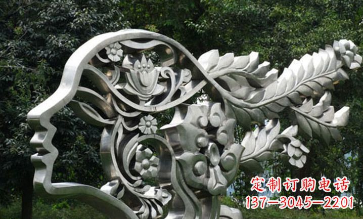 日照美丽如梦不锈钢美女雕塑