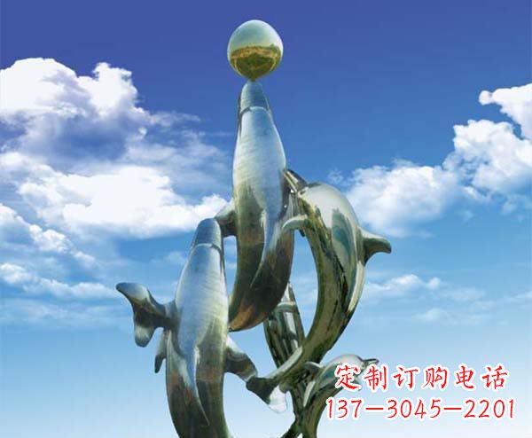 日照有定制|不锈钢|大型海豚雕塑