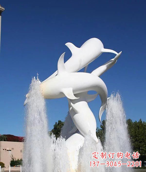 日照完美纪念,精致的不锈钢海豚雕塑