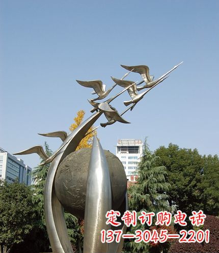 日照唯美 大雁不锈钢雕塑