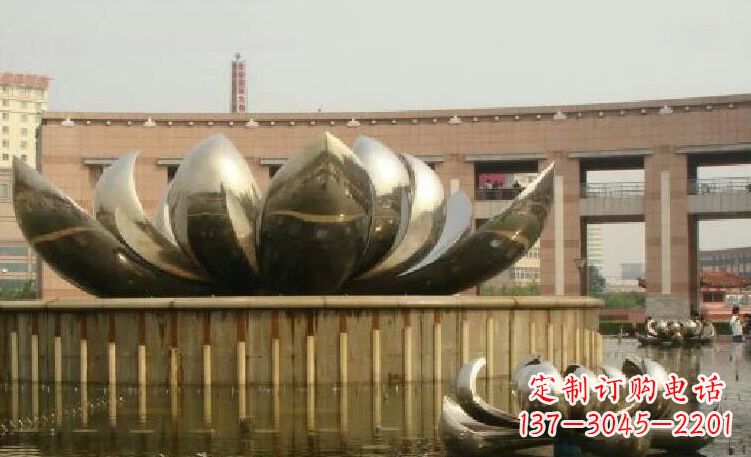 日照廊中领雕塑优质的不锈钢荷花雕塑