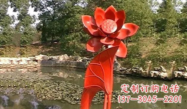 日照精美不锈钢荷花雕塑
