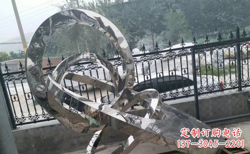 日照公园拼接圆环景观不锈钢雕塑