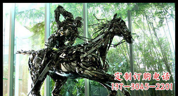 日照高品质不锈钢骑马雕塑