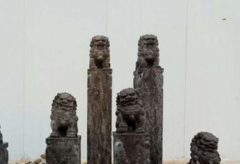 日照复古风格拴马桩雕塑