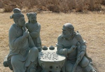 日照八仙下棋铜雕塑