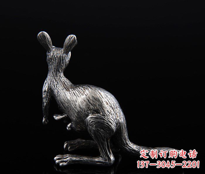 日照公园袋鼠动物铜雕 (2)